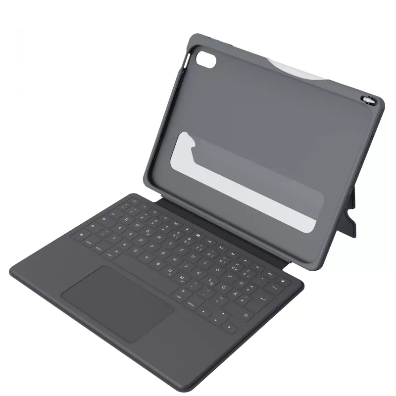 ASTAR DEQSTER Smart Rugged Touch Plus Klawiatura do iPada 10,9 cala — QWERTZ niemiecki, przełączniki mechaniczne, stacja dokująca Smart Connector, szary