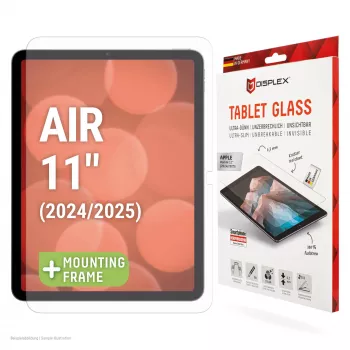 Szkło do tabletu Displex (9H) dla Apple iPad Air 11 cali (2024/2025), Ekologiczna ramka montażowa, niełamliwe, ultracienkie, niewidoczne