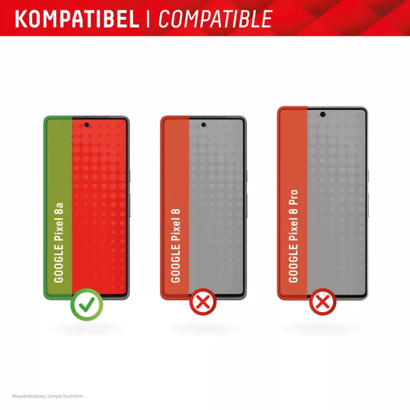 Displex Screen Protector (10H) do Google Pixel 8a, Eco Mounting Frame, odporny na zarysowania