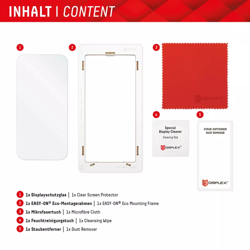 Displex Screen Protector (10H) do Google Pixel 8a, Eco Mounting Frame, odporny na zarysowania