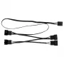 Kabel współdzielący PWM Arctic PST kabel Rev. 2 dla 4 wentylatorów PWM, złącza 4-pinowe PWM, czarny