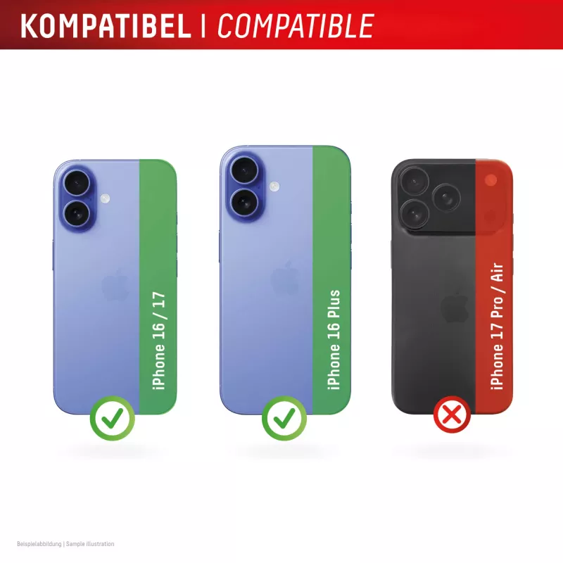 Displex Premium Camera Lens Glass, iPhone 16/16 Plus/17 Glas, 10H, pojedyncze pierścienie, DLC, przezroczysty, Quick Mount