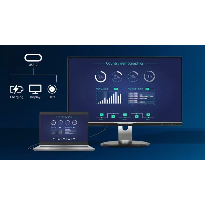 Philips 1000 series 24E1N1300AE/00 monitor komputerowy 60,5 cm (23,8 cala) 1920 x 1080 pikseli Full HD LCD Czarny