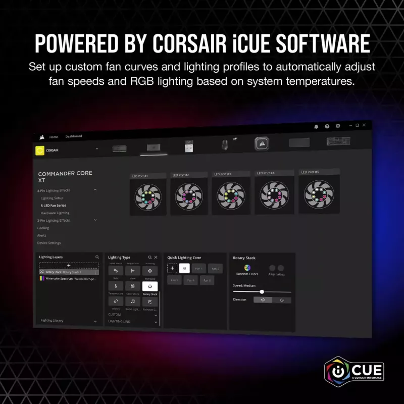 Kontroler prędkości wentylatorów Corsair iCUE Commander Core XT