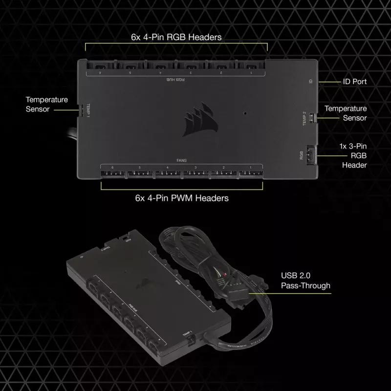 Kontroler prędkości wentylatorów Corsair iCUE Commander Core XT