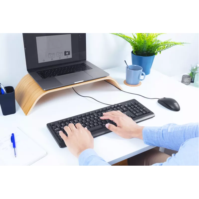 Trust Primo klawiatura z myszą w zestawie Biuro USB Niemiecki układ Czarna