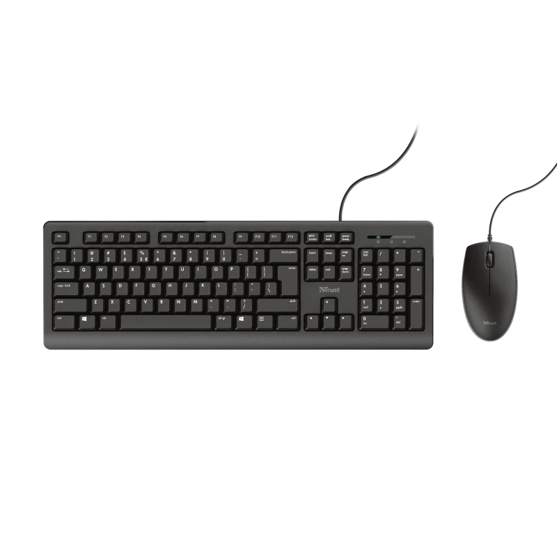 Trust Primo klawiatura z myszą w zestawie Biuro USB Niemiecki układ Czarna