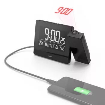 Hama Plus Charge Budzik cyfrowy Czarny