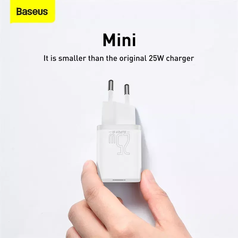 Baseus Super Si Ładowarka sieciowa biała szybkie ładowanie 12V 1xUSB-C