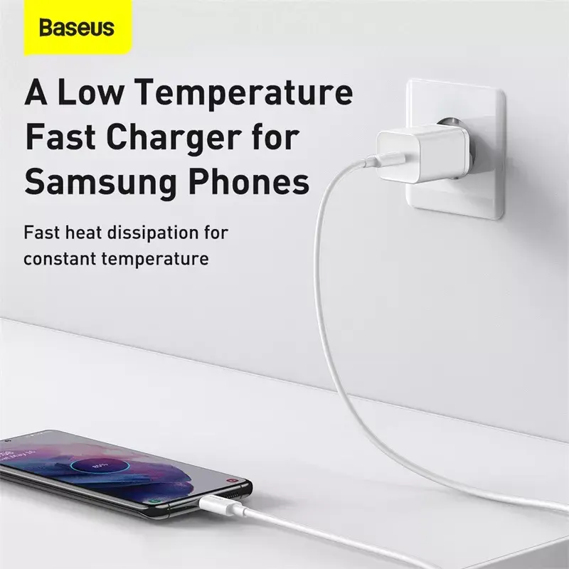 Baseus Super Si Ładowarka sieciowa biała szybkie ładowanie 12V 1xUSB-C
