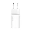 Baseus Super Si Ładowarka sieciowa biała szybkie ładowanie 12V 1xUSB-C