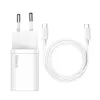 Baseus Super Si Ładowarka sieciowa biała szybkie ładowanie 12V 1xUSB-C