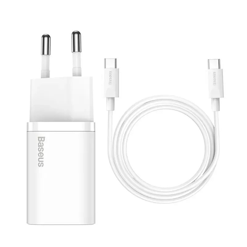 Baseus Super Si Ładowarka sieciowa biała szybkie ładowanie 12V 1xUSB-C
