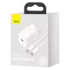 Baseus Super Si Ładowarka sieciowa biała szybkie ładowanie 12V 1xUSB-C