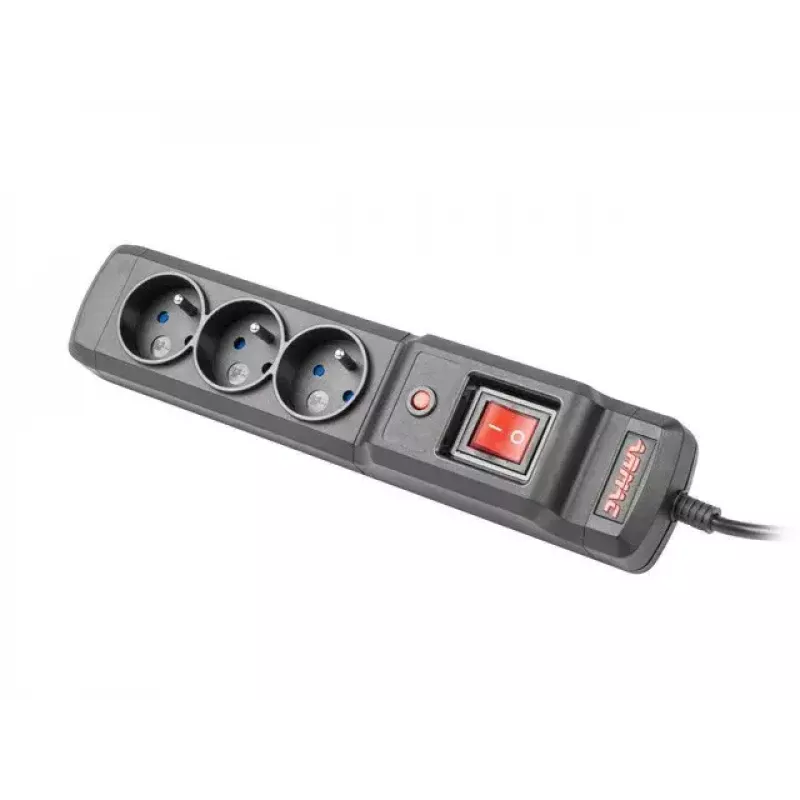 Listwa zasilająca ARMAC Multi M3 — 3 gniazda, kabel 5 m, czarna