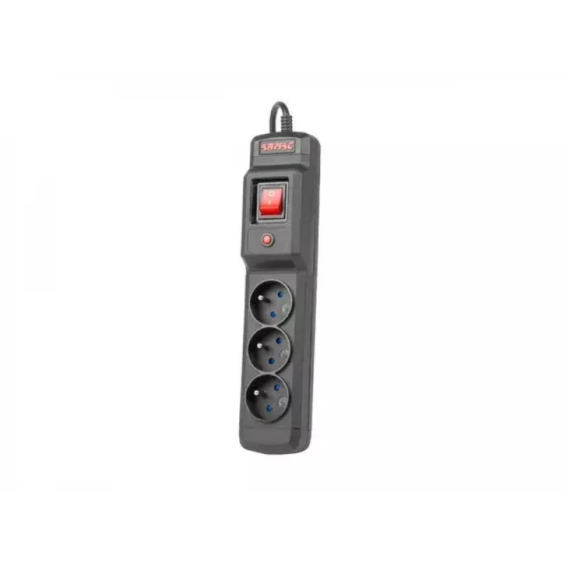Listwa zasilająca ARMAC Multi M3 — 3 gniazda, kabel 5 m, czarna