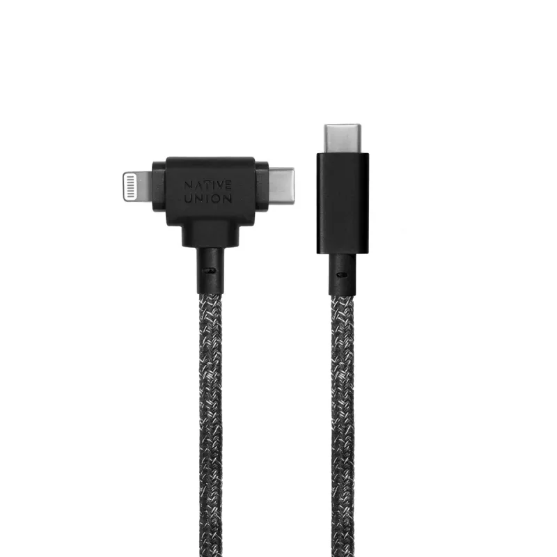 Kabel USB Native Union Belt kabel Duo 1,5 m USB-C do USB-C/Lightning Czarny