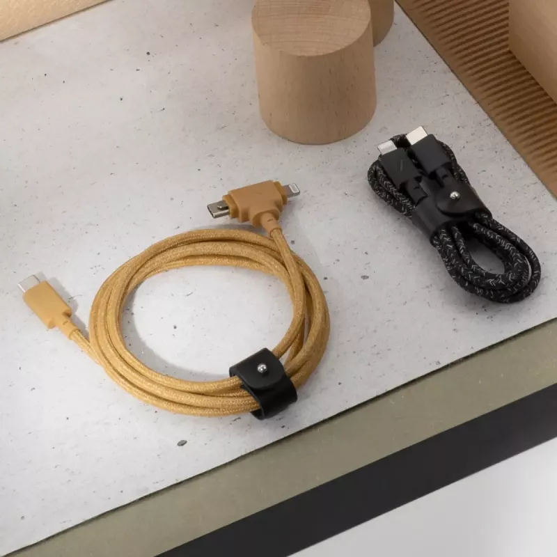 kabel USB native union Belt kabel Duo 1.5 m USB-C na USB-C/Lightning żółty