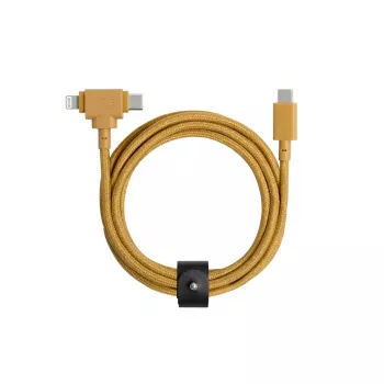 kabel USB native union Belt kabel Duo 1.5 m USB-C na USB-C/Lightning żółty