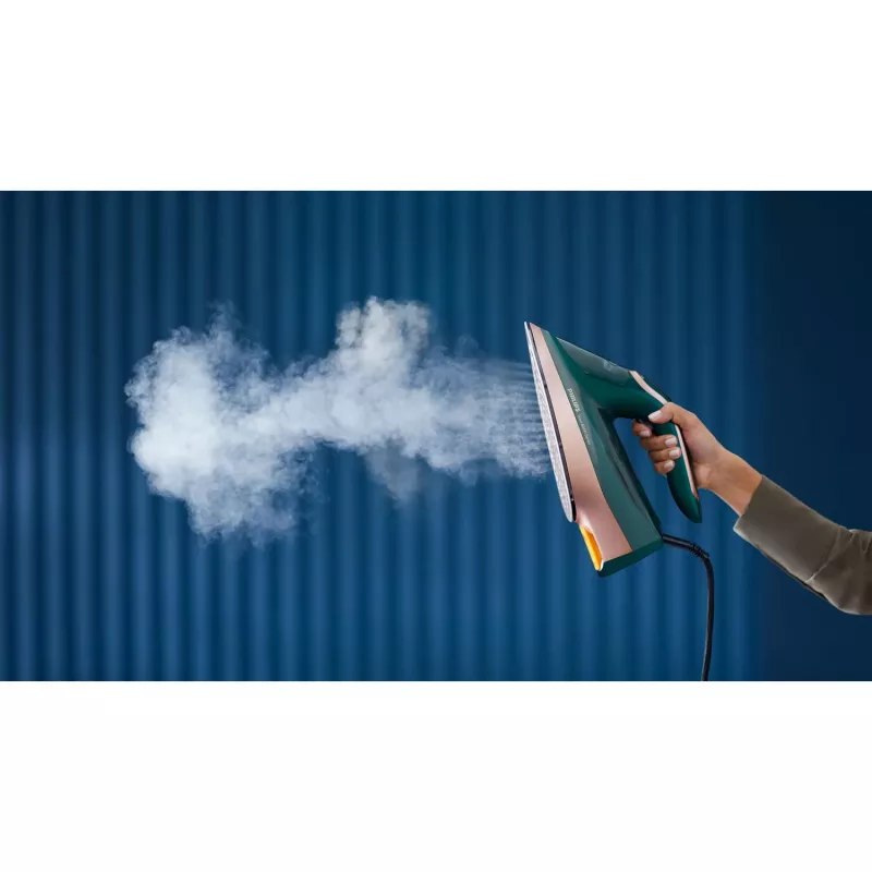 Żelazko parowe Philips DST8030/70 — 3000 W, stopa SteamGlide Elite, zbiornik 0,35 L, 1,78 kg, para pionowa, zielony