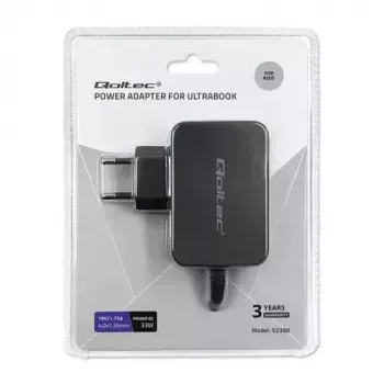 Ładowarka Qoltec 52408 wewnętrzna AC laptop 19V 2,1A czarna