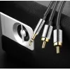 Kabel audio Vention BCFBJ 2 x RCA – mini-jack 3,5 mm, 5 m, czarny, pozłacane styki, oplot PVC