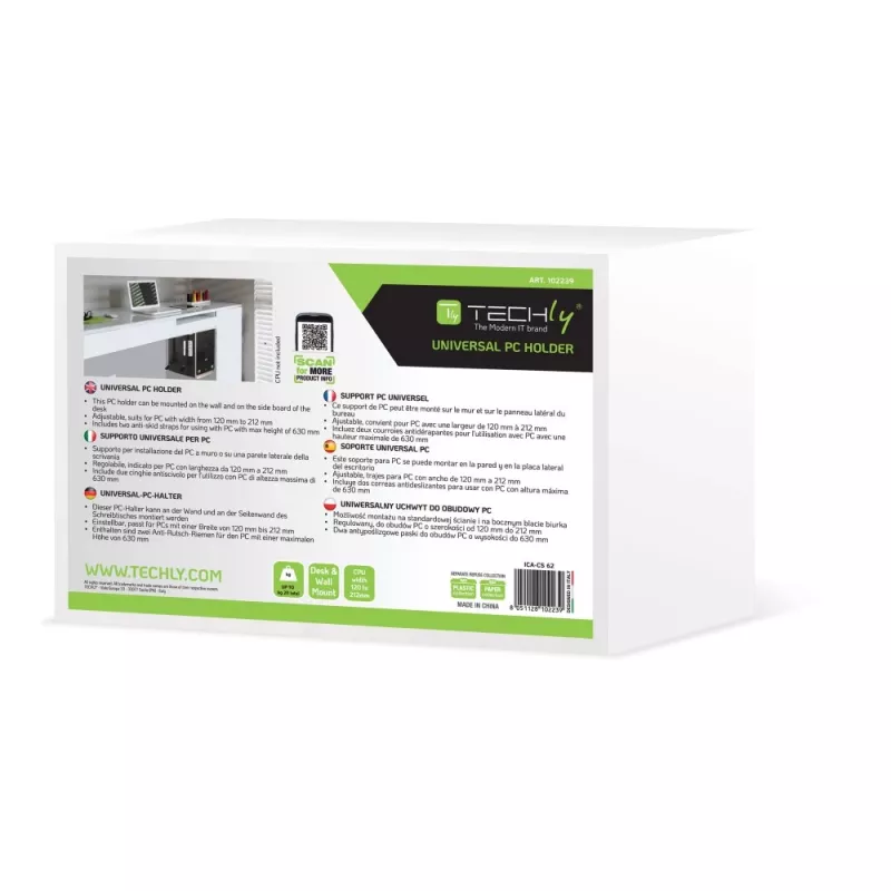 Techly ICA-CS 62 uchwyt CPU montowany pod biurkiem Czarny