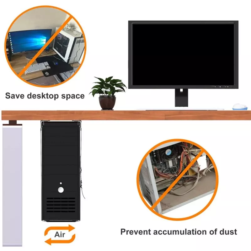Techly ICA-CS 62 uchwyt CPU montowany pod biurkiem Czarny