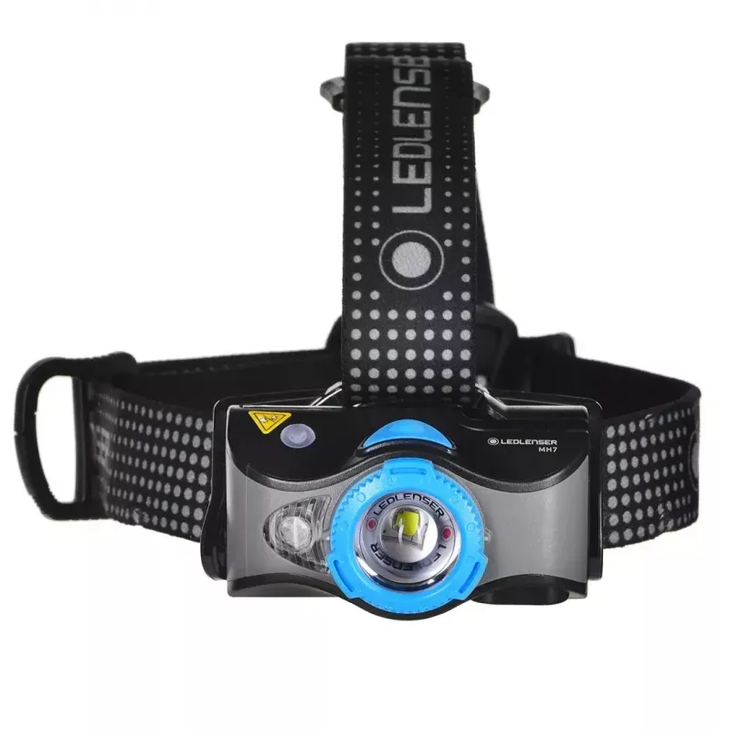 Headlamp Ledlenser MH7 Czarny niebieski — rechargeable LED headlamp, 400 lumens, built-in battery