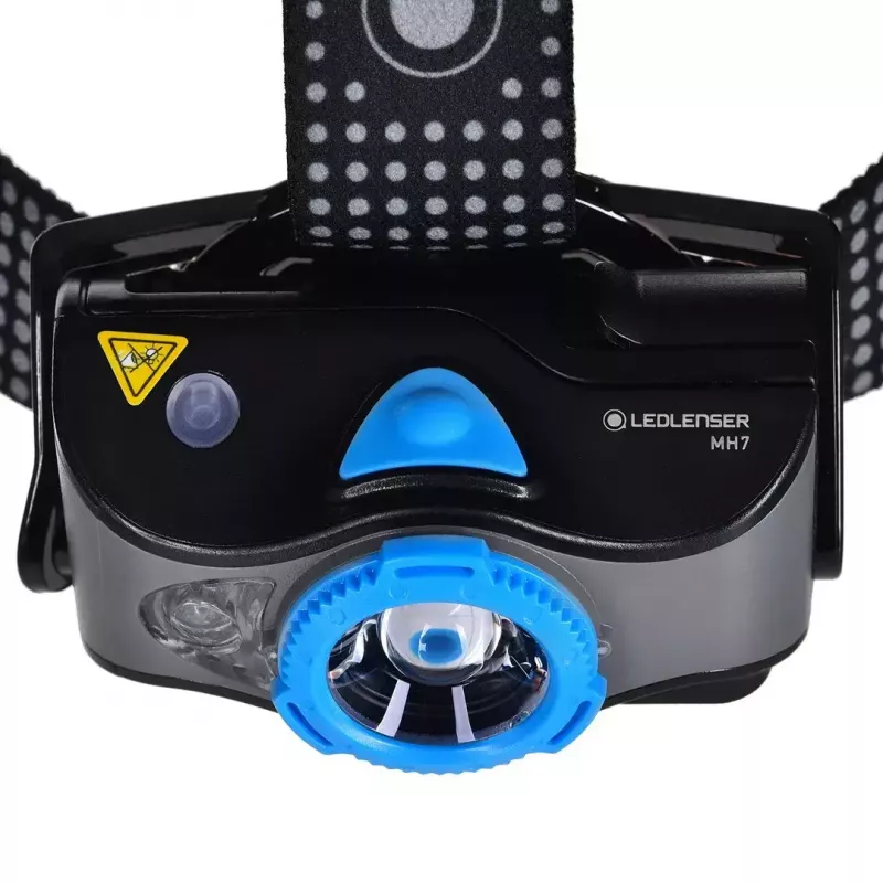 Headlamp Ledlenser MH7 Czarny niebieski — rechargeable LED headlamp, 400 lumens, built-in battery