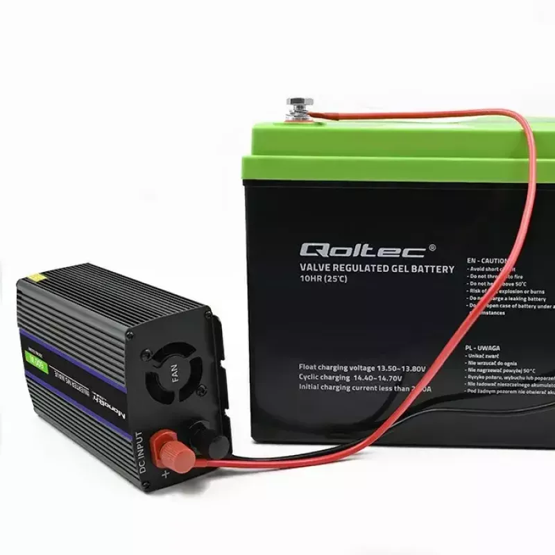 Przetwornica napięcia QOLTEC Monolith 600 MS Wave 12 V na 230 V 600 W, fala czysta/modyfikowana według specyfikacji