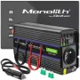 Przetwornica napięcia QOLTEC Monolith 600 W — 12 V na 230 V, USB PD 18 W, samochodowa/wewnętrzna, czarna