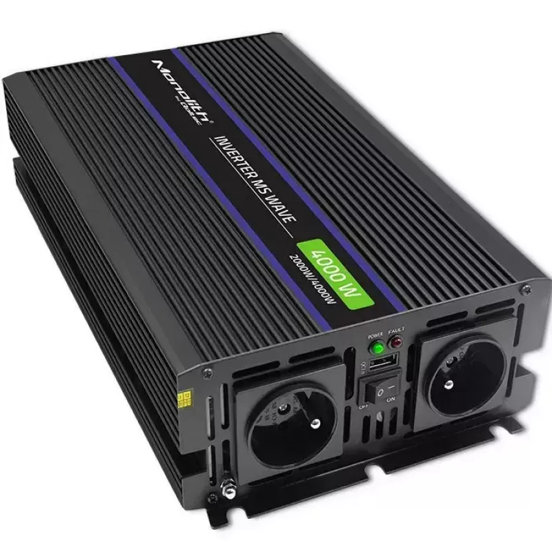 Przetwornica napięcia QOLTEC Monolith 4000 MS Wave 12V na 230V 2000/4000W z USB