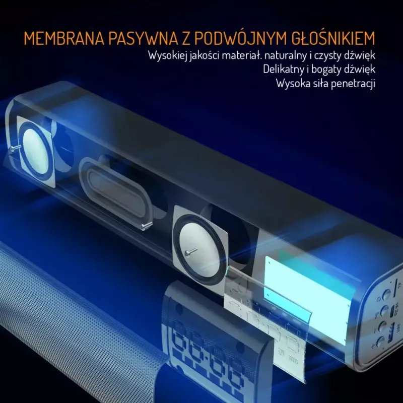 Przenośny głośnik Bluetooth Adler AD 1191 5W, bezprzewodowy, kompaktowy, czarny