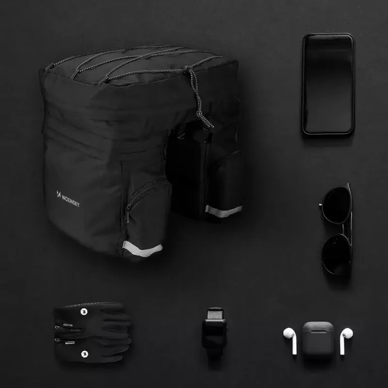 Torba rowerowa Wozinsky WBB13BK 60L czarna uniwersalna – torba na bagażnik/tylną półkę, pojemność 60 L