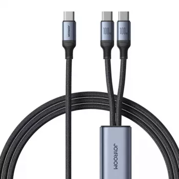 Kabel USB-C na 2× USB-C Joyroom SA21-1T2 100W 1,5m (czarny)