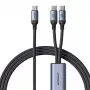 Kabel USB-C na 2× USB-C Joyroom SA21-1T2 100W 1,5m (czarny)