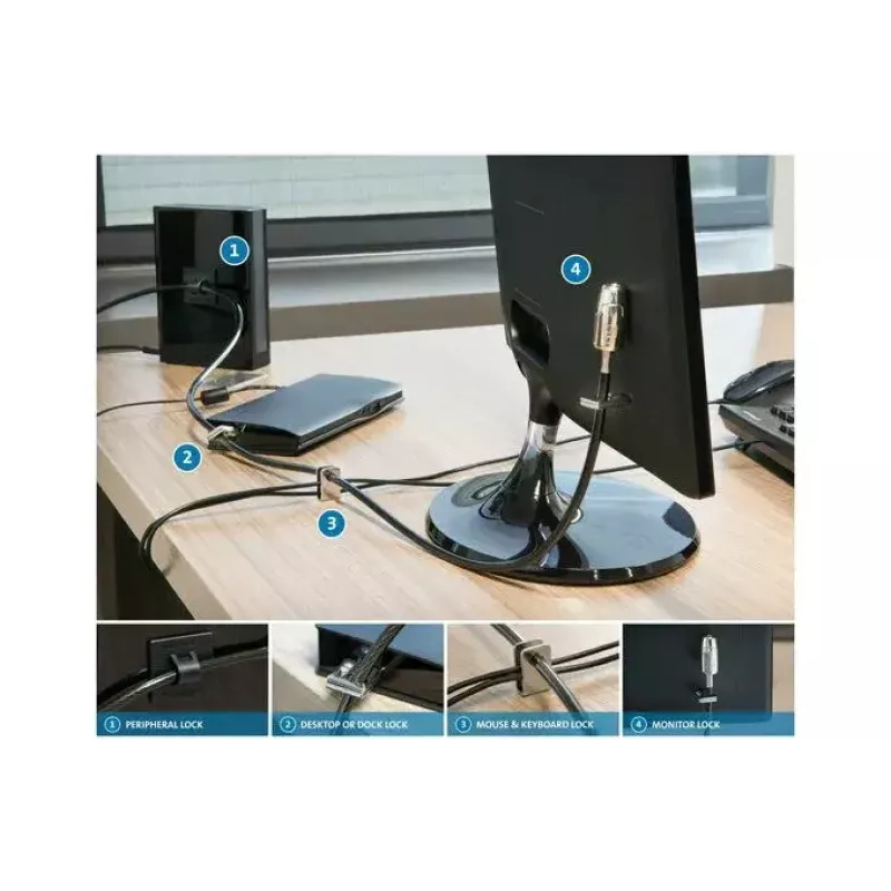 Kensington Desktop & Peripherals Locking Kit 2.0 — Single Keyed
