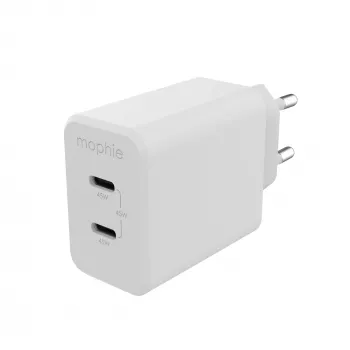 mophie Akcesoria Zasilacz ścienny-USB-C-PD-DUAL-45W-GAN-Biały-EU(2xUSBC)