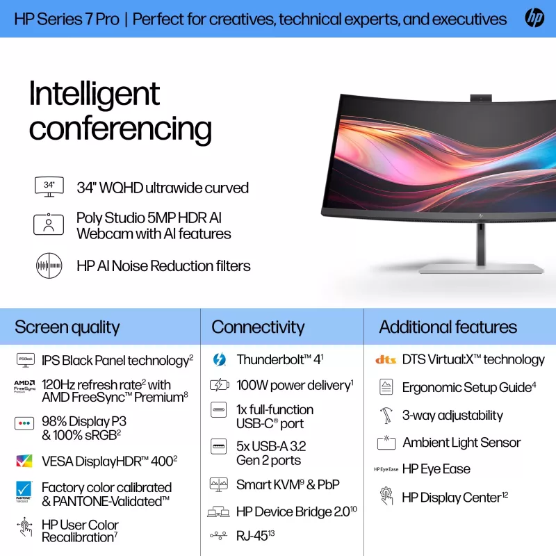 Monitor konferencyjny HP Series 7 Pro 34 cal WQHD - 734pm