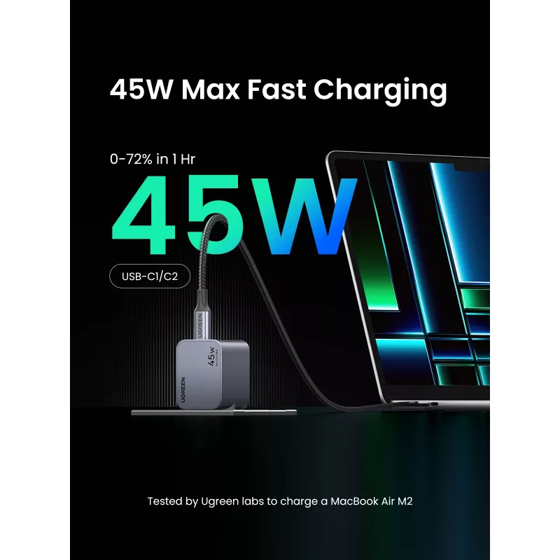 Ugreen 35008 ładowarka do urządzeń mobilnych Uniwersalna Szary Szybkie ładowanie AC Wewnętrzna