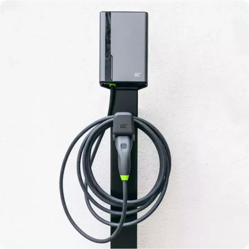 Stacja ładowania pojazdów elektrycznych zielony Cell EVGC021A2275 22000W naścienna szara aluminium