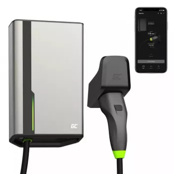 Stacja ładowania pojazdów elektrycznych zielony Cell EVGC021A2275 22000W naścienna szara aluminium