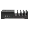 Stacja ładująca Manhattan z nakładką do ładowania bezprzewodowego (odłączaną), 1x bezprzewodowa, 1x USB-C i 4x porty USB-A, wyjście bezprzewodowe: 2A, wyjście USB-C: 3A, wyjścia USB-A: 1x 3A i 3x max. 2,4A, kabel 1m, czarna (kabel zasilający: wtyczka euro 2-pin do złącza C7 ósemkowego)
