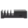 Stacja ładująca Manhattan z nakładką do ładowania bezprzewodowego (odłączaną), 1x bezprzewodowa, 1x USB-C i 4x porty USB-A, wyjście bezprzewodowe: 2A, wyjście USB-C: 3A, wyjścia USB-A: 1x 3A i 3x max. 2,4A, kabel 1m, czarna (kabel zasilający: wtyczka euro 2-pin do złącza C7 ósemkowego)