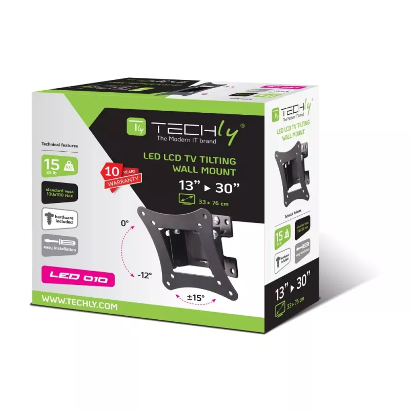 Techly ICA-LCD-901 76.2 cm (30 cali) Czarny