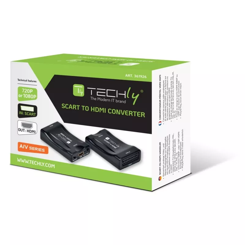 Techly IDATA SCART-HDMI3 konwerter sygnału wideo 1920 x 1080 pikseli