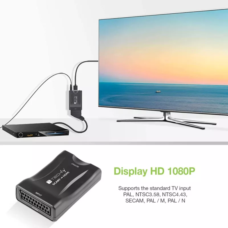 Techly IDATA SCART-HDMI3 konwerter sygnału wideo 1920 x 1080 pikseli
