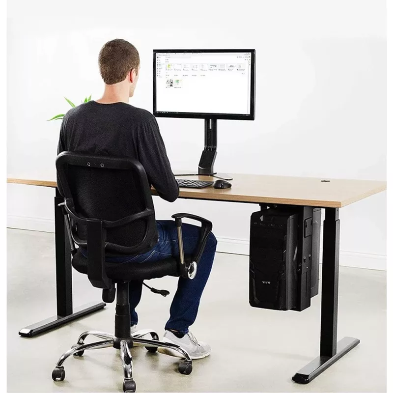 Techly ICA-CS 66 Uchwyt CPU pod biurko Czarny
