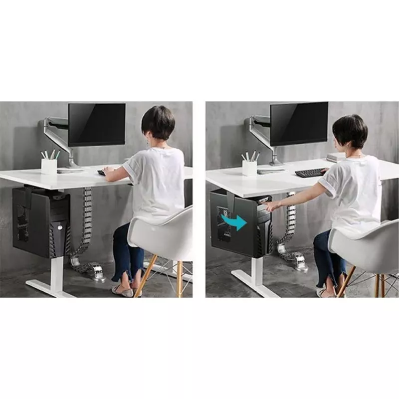 Techly ICA-CS 66 Uchwyt CPU pod biurko Czarny